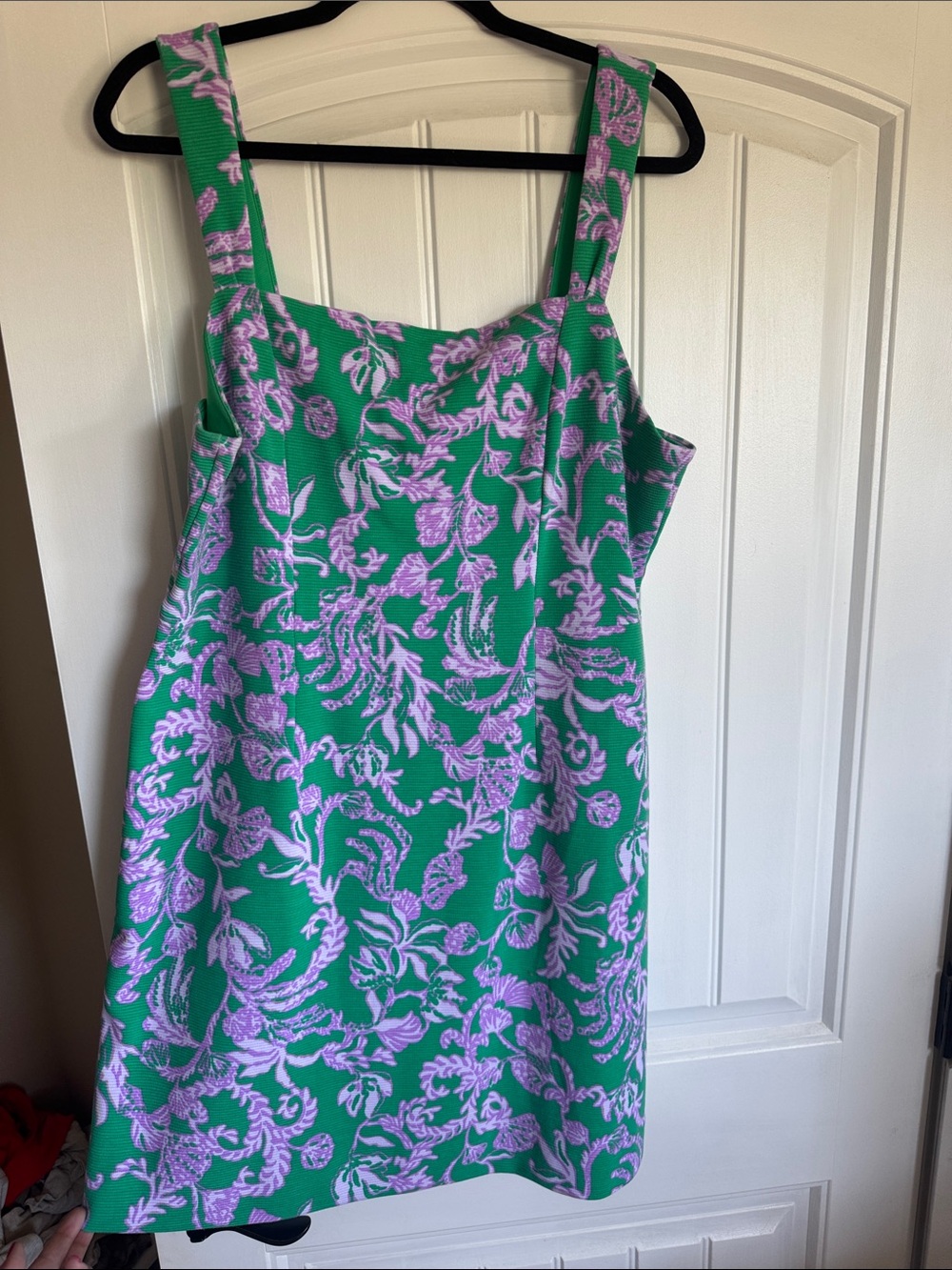 Lilly Pulitzer Green & Lilac Floral Square-Neck Mini Dress
